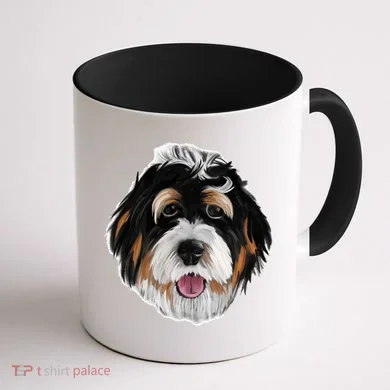 Realistic Dog Face Coffee Mug back