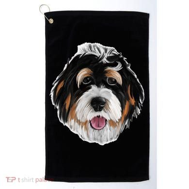 Realistic Dog Face Golf Towel