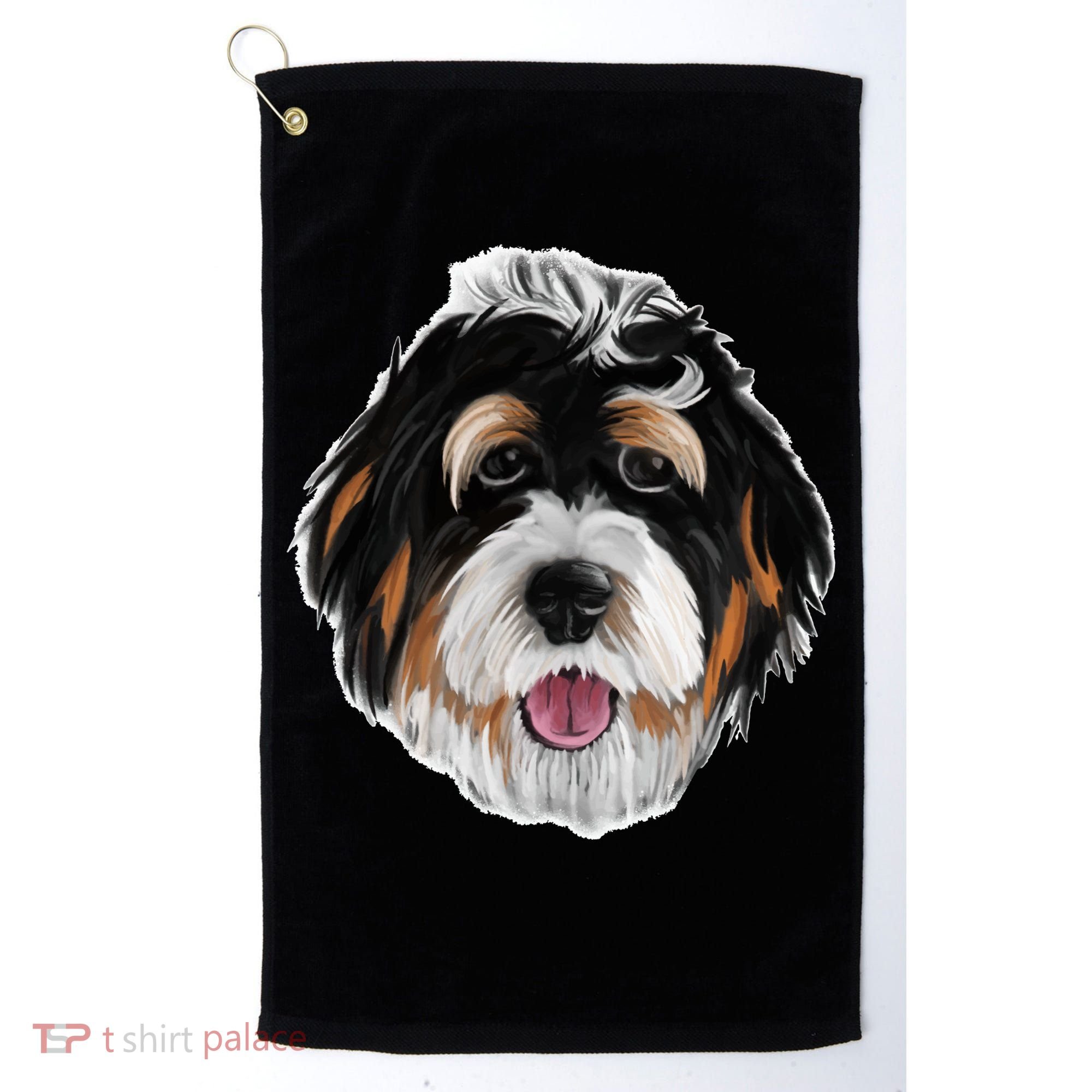 Realistic Dog Face Golf Towel