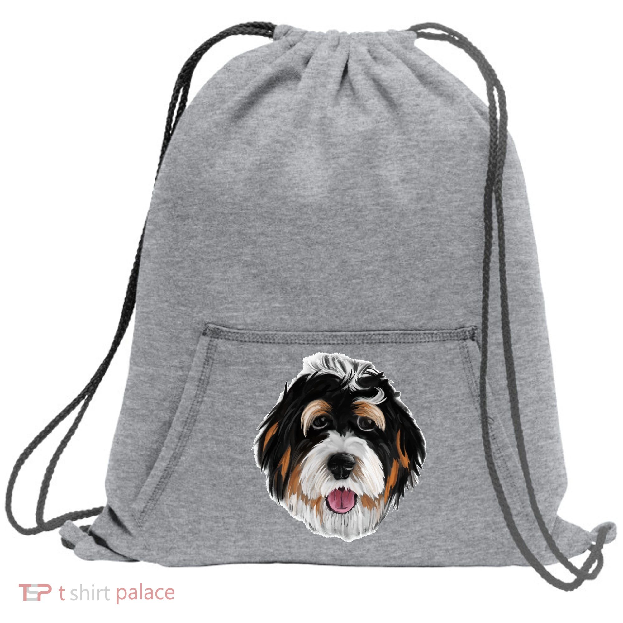 Realistic Dog Face Sweatshirt Cinch Pack Bag