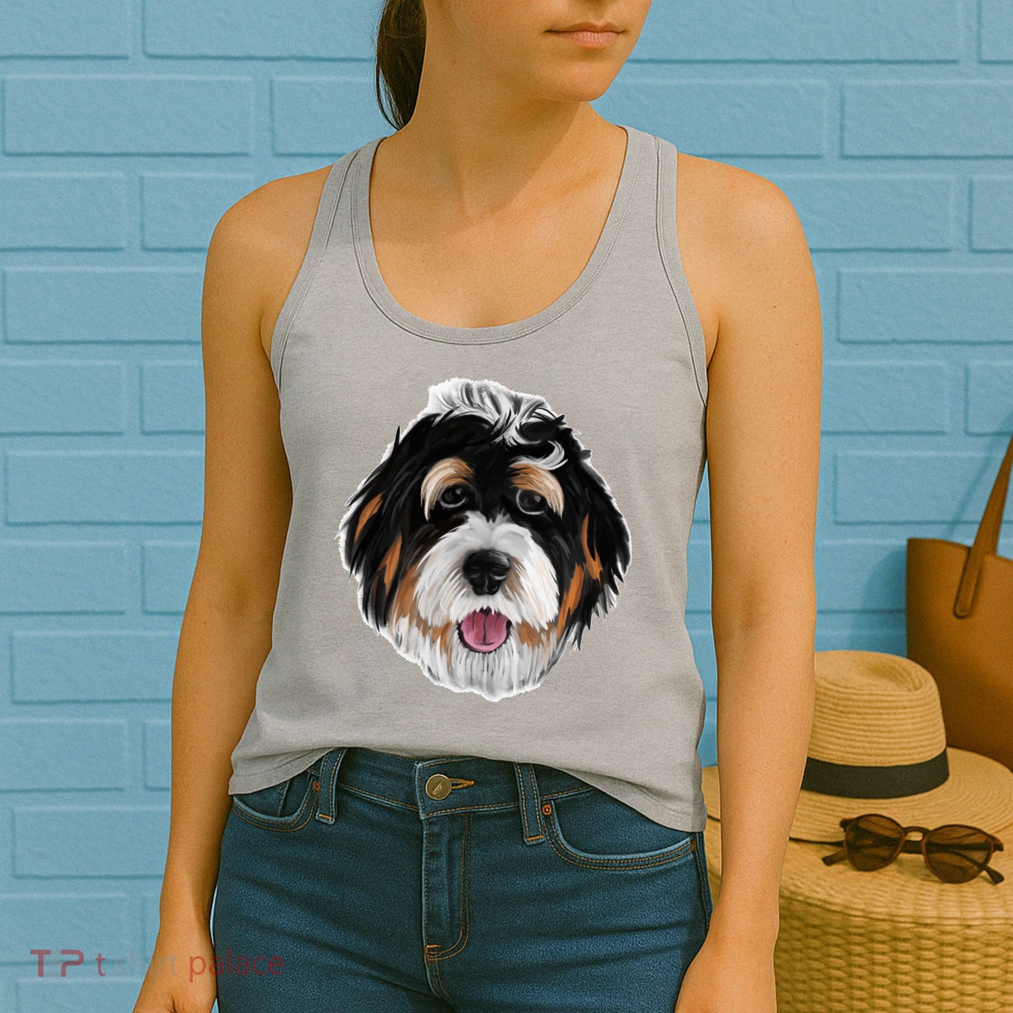 Realistic Dog Face Women's Tank Top