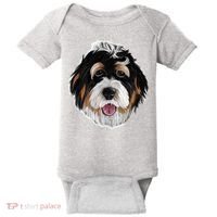 Realistic Dog Face Baby Bodysuit thumb 0