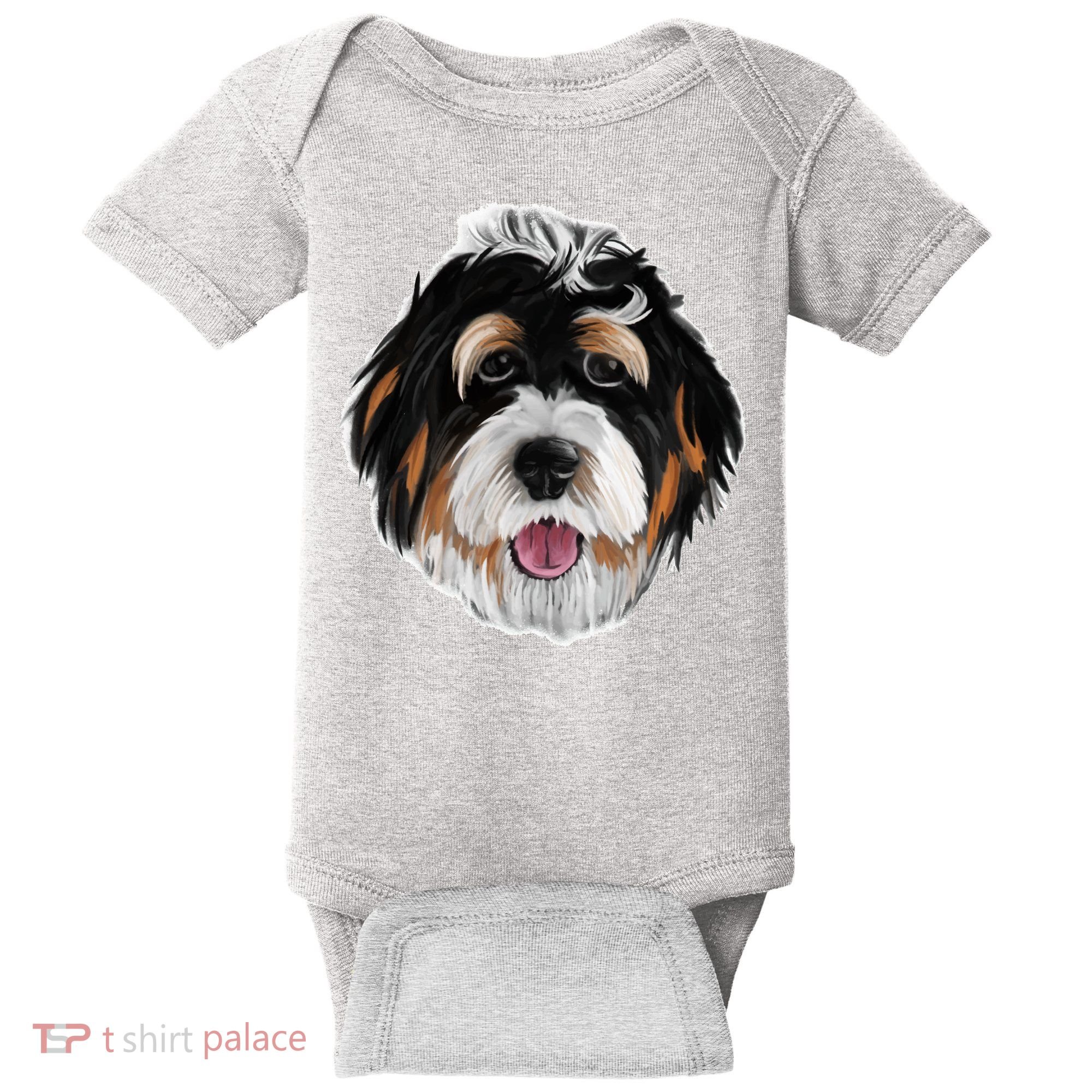 Realistic Dog Face Baby Bodysuit