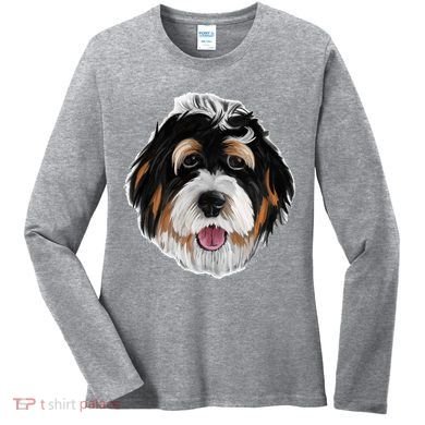 Realistic Dog Face Women's Long Sleeve Shirt