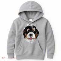 Realistic Dog Face Kids Hoodie thumb 0