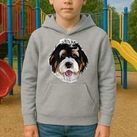 Realistic Dog Face Kids Hoodie thumb 2