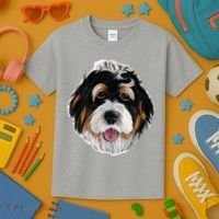 Realistic Dog Face Kids T-Shirt thumb 3