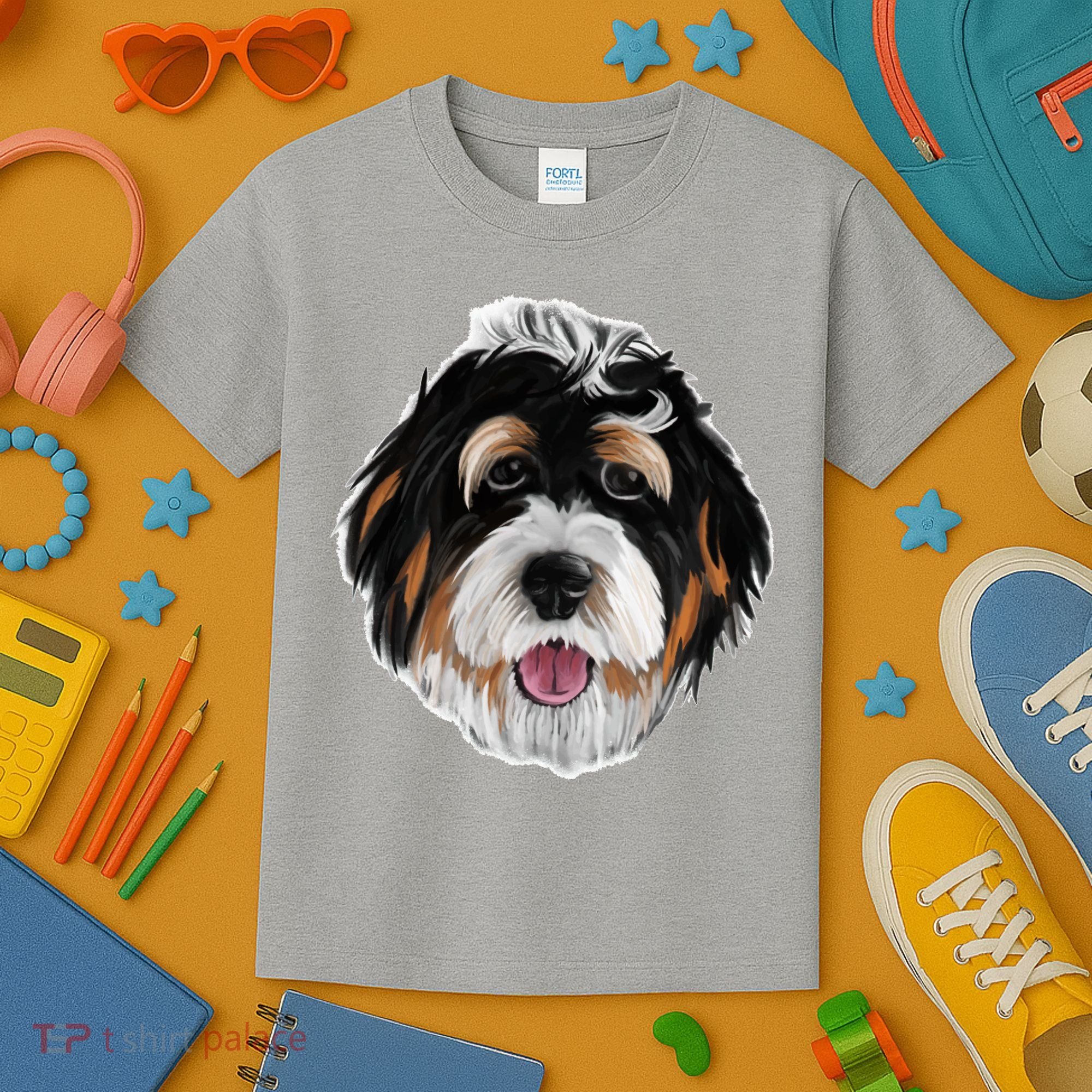 Realistic Dog Face Kids T-Shirt
