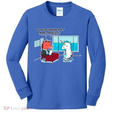 Realistic Unicorn Kids Long Sleeve Shirt