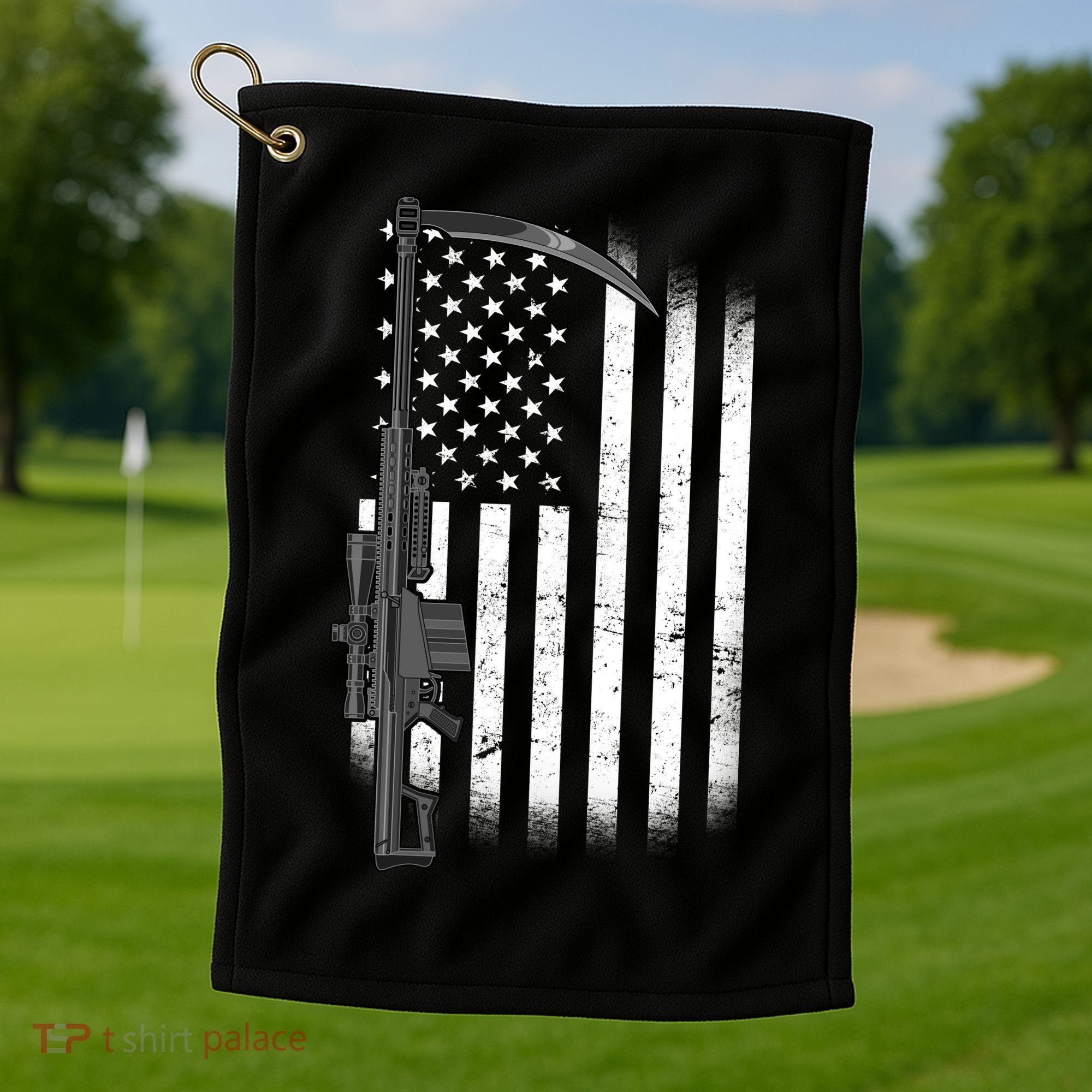 Reapers Gun Flag Golf Towel