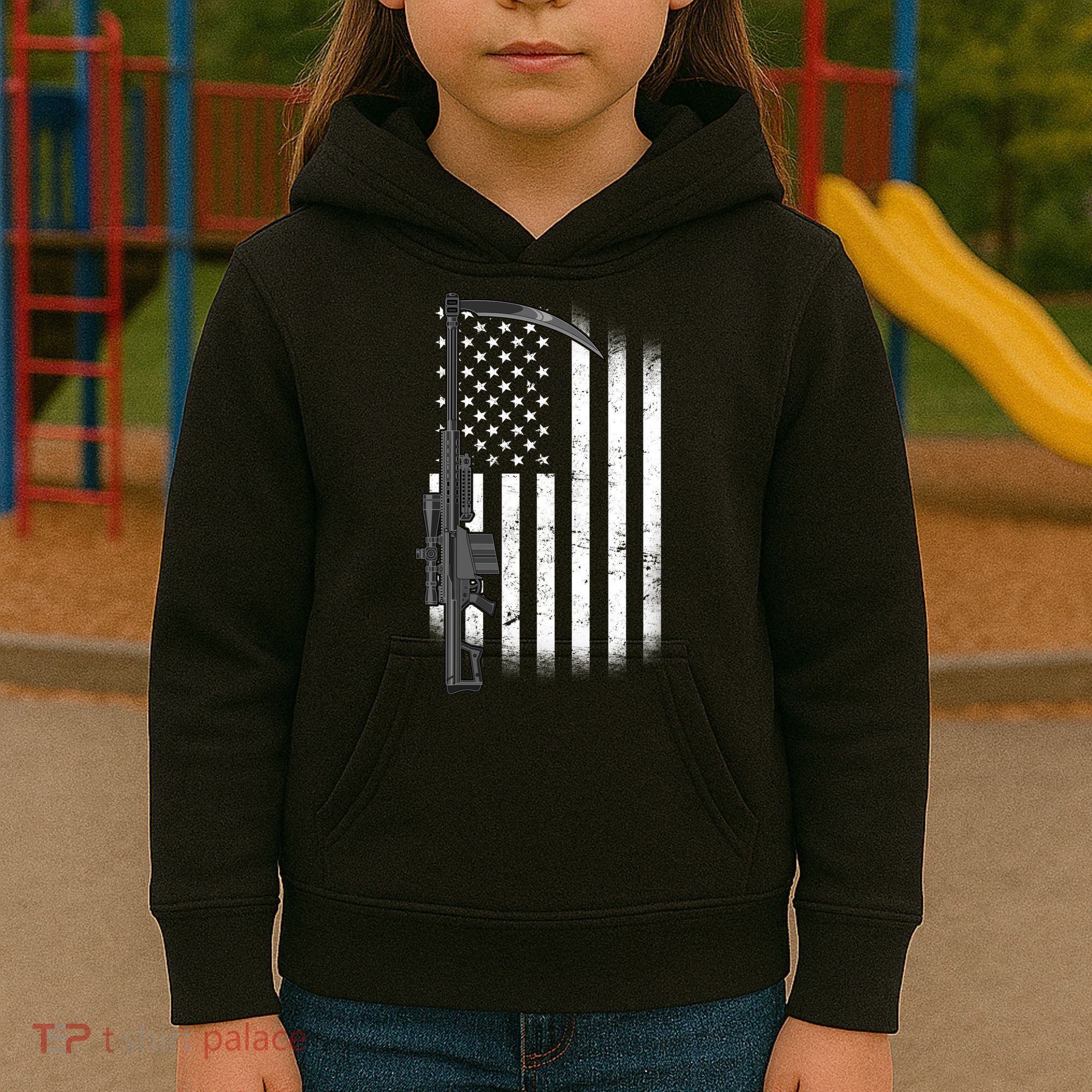 Reapers Gun Flag Kids Hoodie