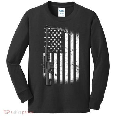Reapers Gun Flag Kids Long Sleeve Shirt
