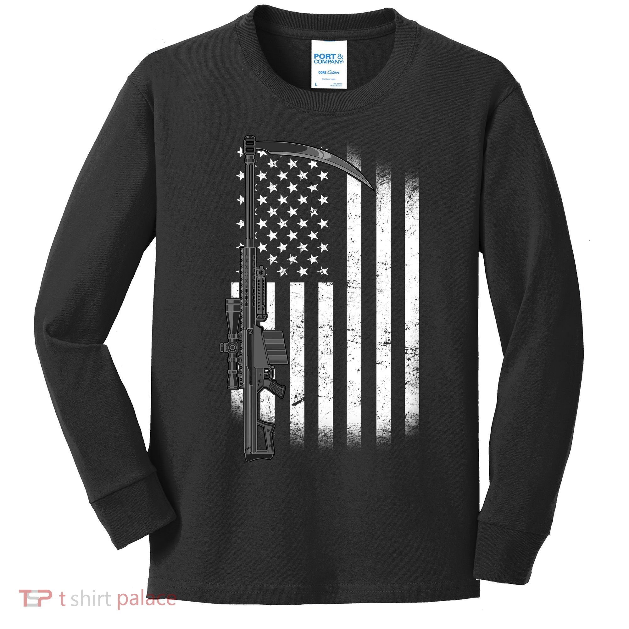 Reapers Gun Flag Kids Long Sleeve Shirt