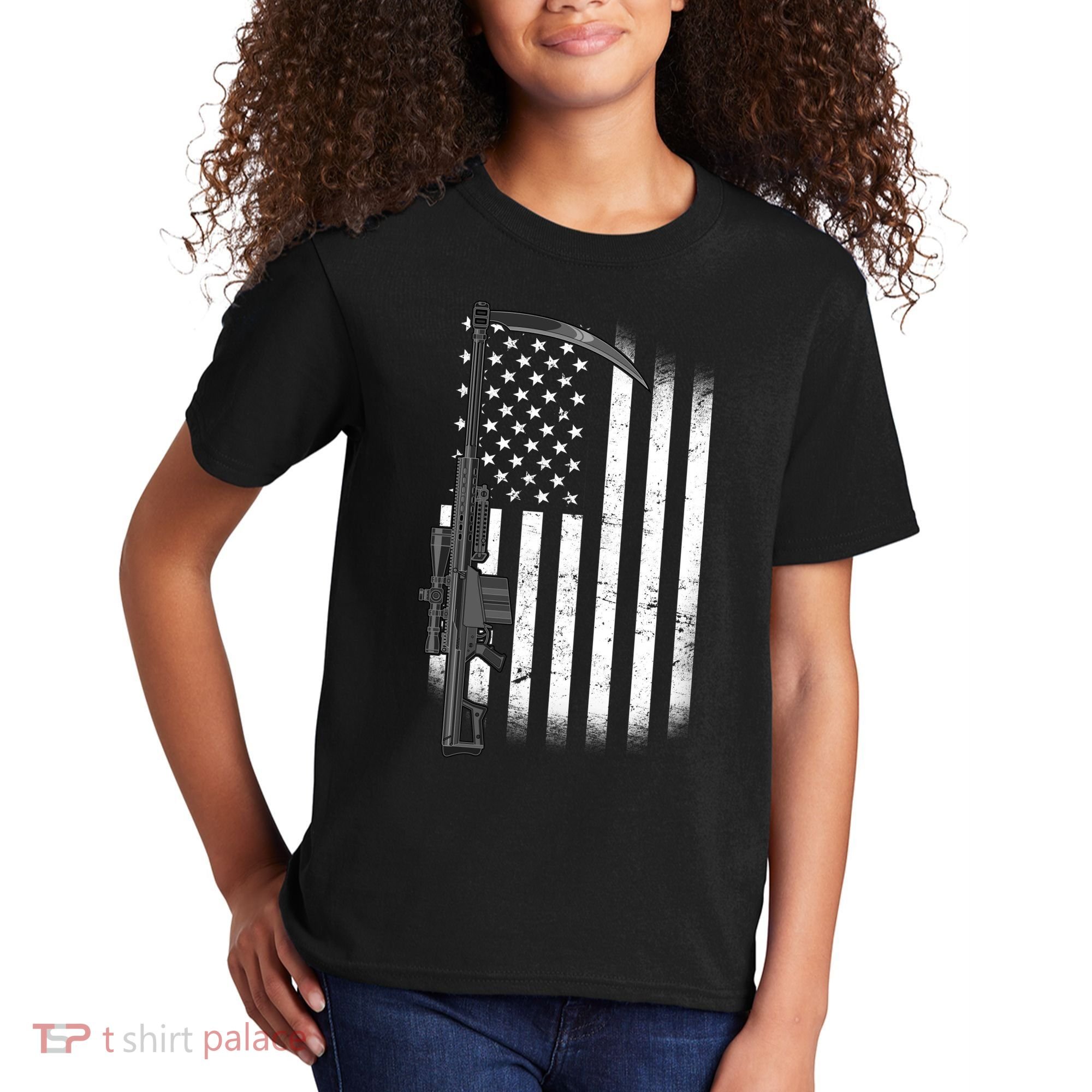 Reapers Gun Flag Kids T-Shirt
