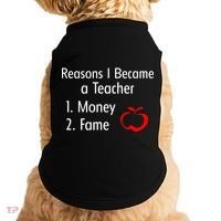 Reasons I Became A Teacher Funny Doggie Tank thumb 0