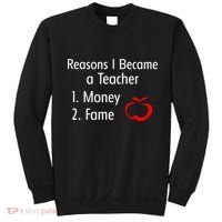 Reasons I Became A Teacher Funny Sweatshirt thumb 0
