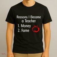 Reasons I Became A Teacher Funny T-Shirt thumb 3