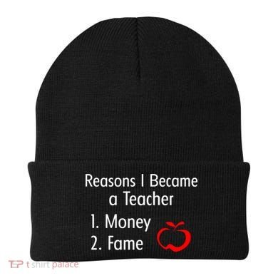 Reasons I Became A Teacher Funny Beanie