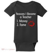 Reasons I Became A Teacher Funny Baby Bodysuit thumb 0
