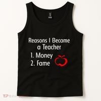 Reasons I Became A Teacher Funny Tank Top thumb 2