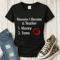 Reasons I Became A Teacher Funny Women's T-Shirt thumb 3