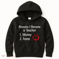 Reasons I Became A Teacher Funny Kids Hoodie thumb 0
