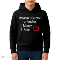 Reasons I Became A Teacher Funny Kids Hoodie thumb 4