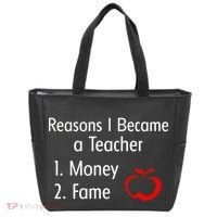 Reasons I Became A Teacher Funny Tote Bag thumb 0