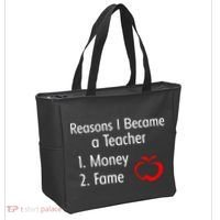 Reasons I Became A Teacher Funny Tote Bag thumb 2