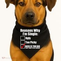 Reasons Why Im Single Ugly Picky Dick Too Big Mens Funny USA-Made Doggie Bandana thumb 1