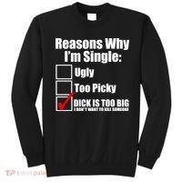 Reasons Why Im Single Ugly Picky Dick Too Big Mens Funny Sweatshirt thumb 0