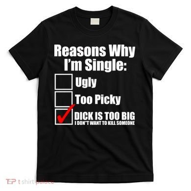 Reasons Why Im Single Ugly Picky Dick Too Big Mens Funny T-Shirt