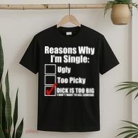 Reasons Why Im Single Ugly Picky Dick Too Big Mens Funny T-Shirt thumb 2