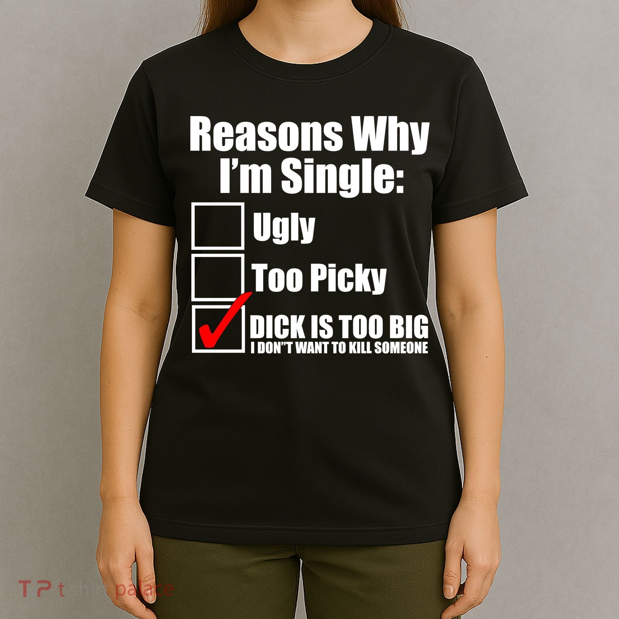 Reasons Why Im Single Ugly Picky Dick Too Big Mens Funny T-Shirt