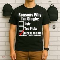Reasons Why Im Single Ugly Picky Dick Too Big Mens Funny T-Shirt thumb 6