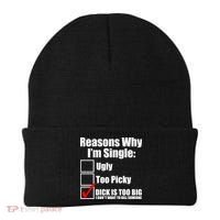 Reasons Why Im Single Ugly Picky Dick Too Big Mens Funny Beanie thumb 0
