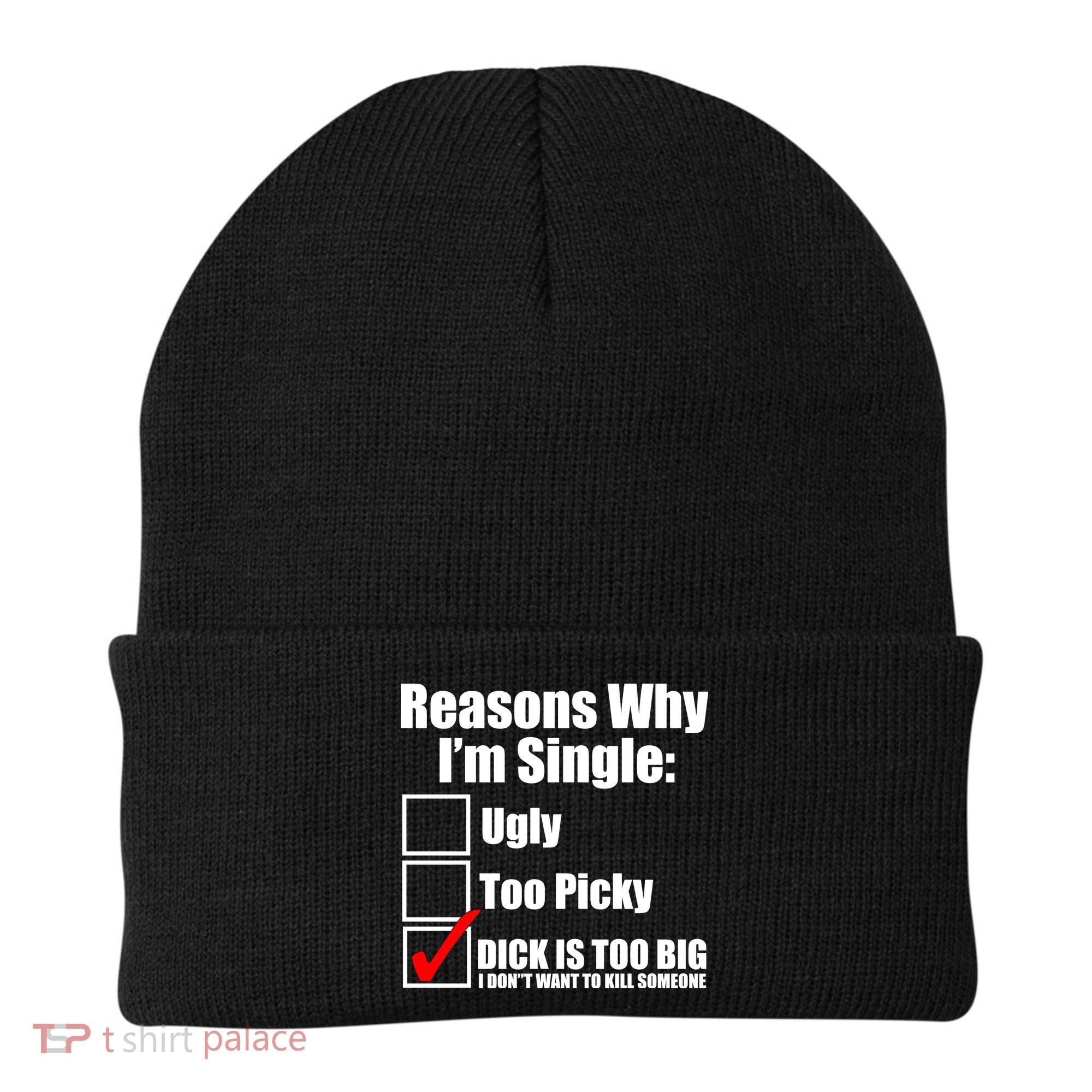 Reasons Why Im Single Ugly Picky Dick Too Big Mens Funny Beanie