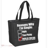 Reasons Why Im Single Ugly Picky Dick Too Big Mens Funny Tote Bag thumb 2