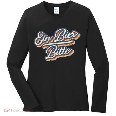 Retro Ein Bier Bitte Funny Vintage Beer German Oktoberfest Women's Long Sleeve Shirt