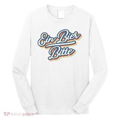 Retro Ein Bier Bitte Funny Vintage Beer German Oktoberfest Long Sleeve Shirt