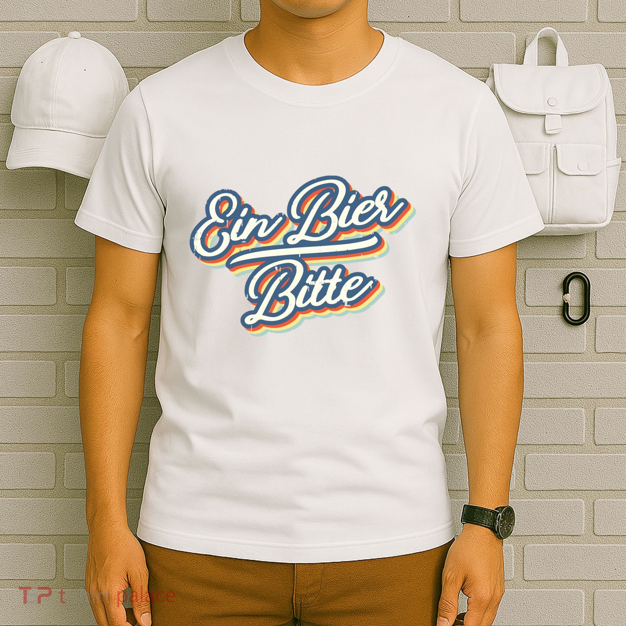 Retro Ein Bier Bitte Funny Vintage Beer German Oktoberfest T-Shirt