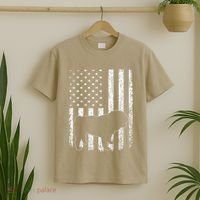 Retro English Bulldog American Flag Dog Dad Dog Mom T-Shirt thumb 2