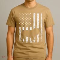 Retro English Bulldog American Flag Dog Dad Dog Mom T-Shirt thumb 3