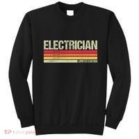 Retro Electrician Birthday Job Title Sweatshirt thumb 0