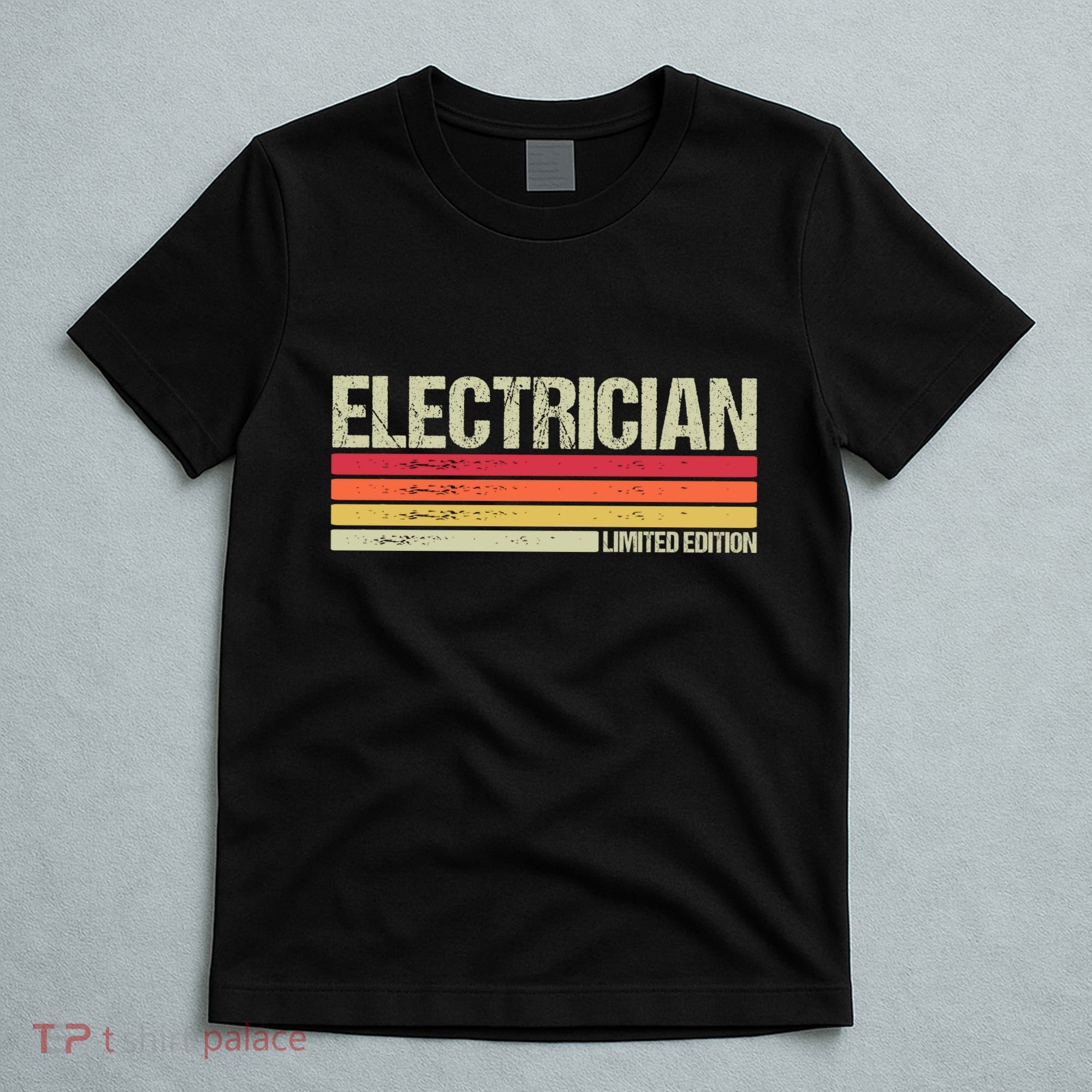 Retro Electrician Birthday Job Title T-Shirt