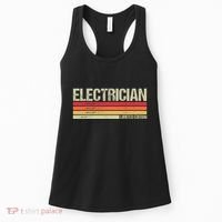 Retro Electrician Birthday Job Title Women's Tank Top thumb 0