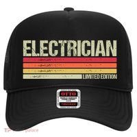 Retro Electrician Birthday Job Title Hat thumb 0