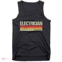 Retro Electrician Birthday Job Title Tank Top thumb 0
