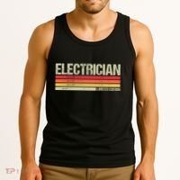 Retro Electrician Birthday Job Title Tank Top thumb 3