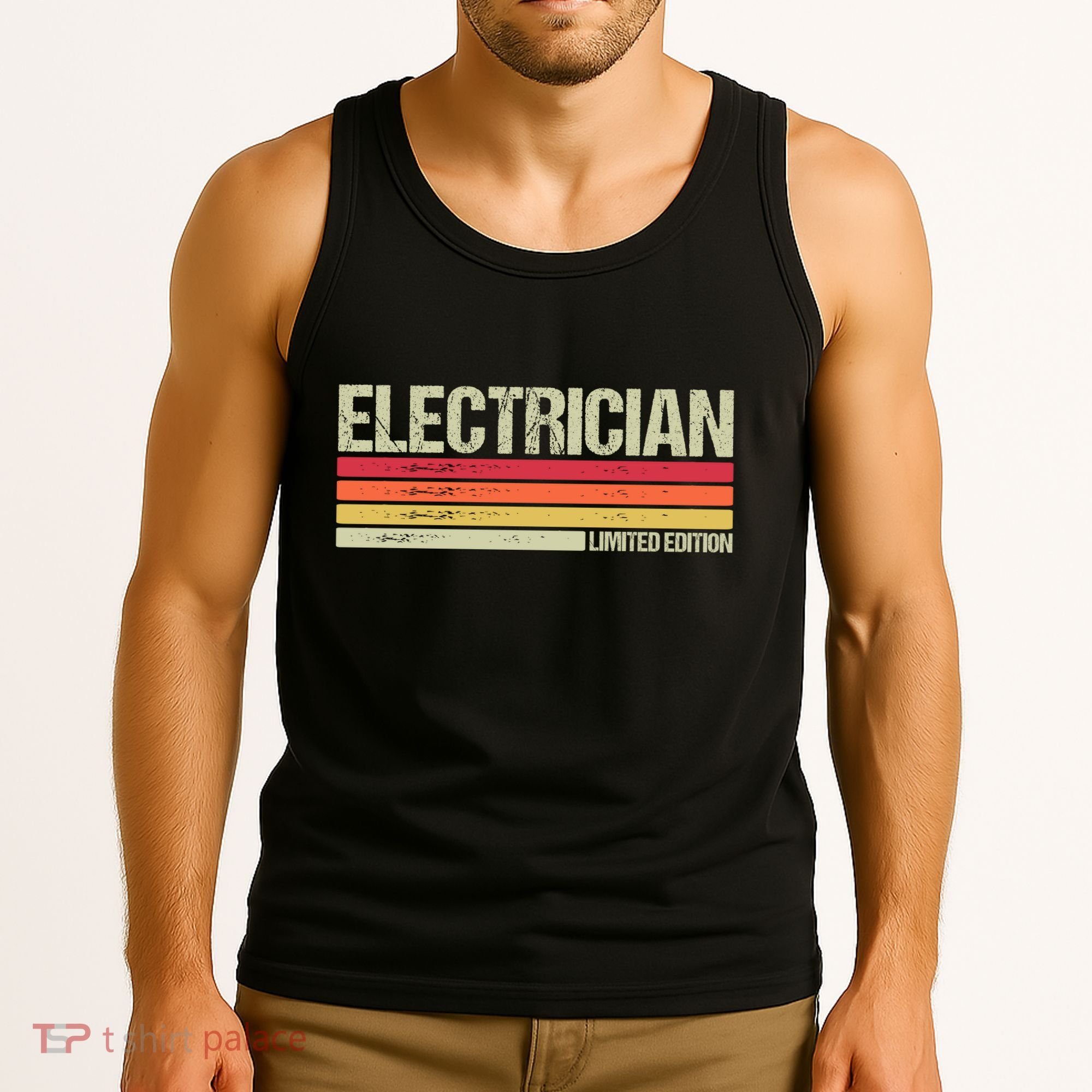 Retro Electrician Birthday Job Title Tank Top